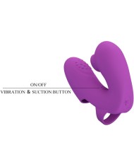 PRETTY LOVE - VIBRATEUR DE DOIGTS ATHENA AVEC STIMULATEUR DE CLITORIS VIOLET