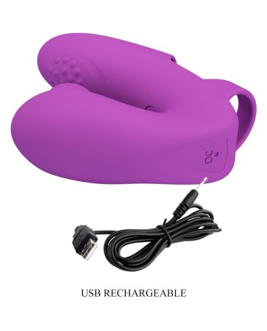 PRETTY LOVE - VIBRATEUR DE DOIGTS ATHENA AVEC STIMULATEUR DE CLITORIS VIOLET