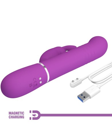PRETTY LOVE - VIBRATEUR LAPIN MULTIFONCTION COALE 4 EN 1 VIOLET