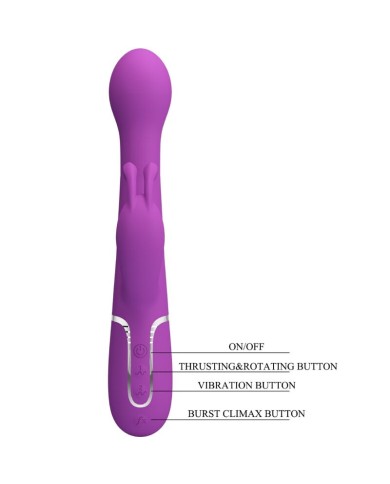 PRETTY LOVE - VIBRATEUR LAPIN MULTIFONCTION 3 EN 1 DEJON VIOLET