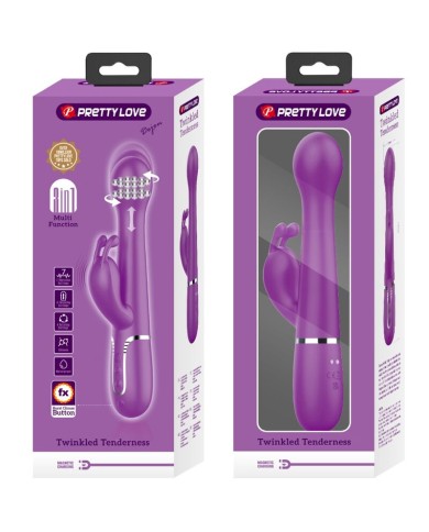 PRETTY LOVE - VIBRATEUR LAPIN MULTIFONCTION 3 EN 1 DEJON VIOLET