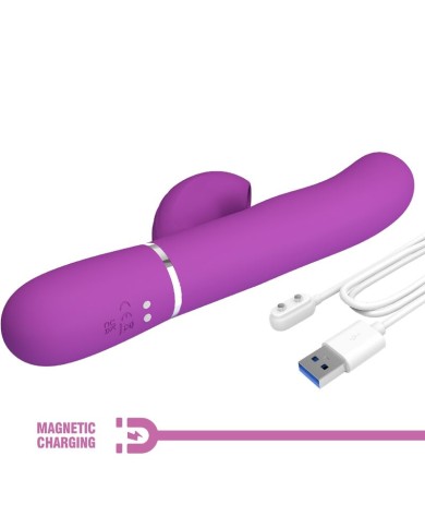 PRETTY LOVE - VIBRATEUR LAPIN MULTIFONCTION 3 EN 1 PERLITA VIOLET
