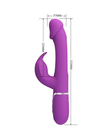 PRETTY LOVE - KAMPAS VIBRATEUR LAPIN MULTIFONCTION 3 EN 1 VIOLET