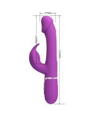PRETTY LOVE - KAMPAS VIBRATEUR LAPIN MULTIFONCTION 3 EN 1 VIOLET