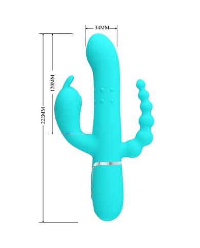 PRETTY LOVE - CAMMY 4 EN 1 VIBRATEUR MULTIFONCTION TRIPPLE RABBIT BLEU