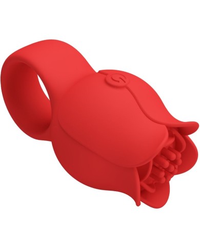 PRETTY LOVE - VIBRATEUR DE DOIGT EN FORME DE JAE ROSE 10 VIBRATIONS ROUGE