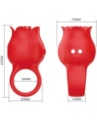 PRETTY LOVE - VIBRATEUR DE DOIGT EN FORME DE JAE ROSE 10 VIBRATIONS ROUGE