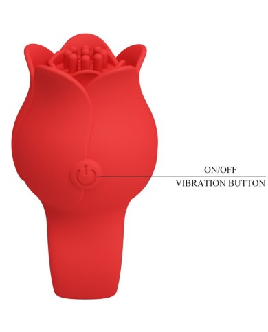 PRETTY LOVE - VIBRATEUR DE DOIGT EN FORME DE JAE ROSE 10 VIBRATIONS ROUGE