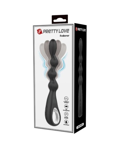 PRETTY LOVE - VIBRATEUR ANAL FEDERER 12 VIBRATIONS NOIR