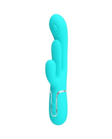 PRETTY LOVE - SHANIA TRIPLE RABBIT VIBRATEUR MULTIFONCTION 3 EN 1 BLEU