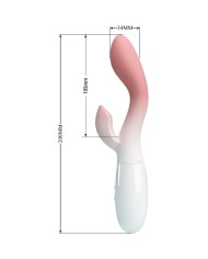 PRETTY LOVE - VIBRATEUR POINT G LUMINEUX + STIMULATEUR DE CLITORIS 30 VIBRATIONS ROSE