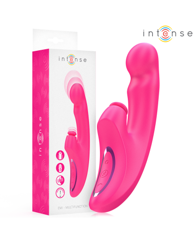 INTENSE - EMI VIBRATEUR 13,5 CM MULTIFONCTION 3 EN 1 10 VIBRATIONS ROSE