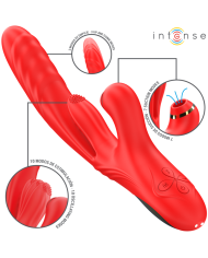 INTENSE - KAROL VIBRATEUR MULTIFONCTION POUSSÉE & STIMULATION & ONDES STIMULANTES ROUGE