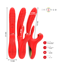 INTENSE - KAROL VIBRATEUR MULTIFONCTION POUSSÉE & STIMULATION & ONDES STIMULANTES ROUGE