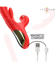 INTENSE - KAROL VIBRATEUR MULTIFONCTION POUSSÉE & STIMULATION & ONDES STIMULANTES ROUGE