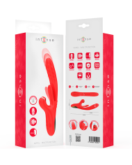 INTENSE - KAROL VIBRATEUR MULTIFONCTION POUSSÉE & STIMULATION & ONDES STIMULANTES ROUGE