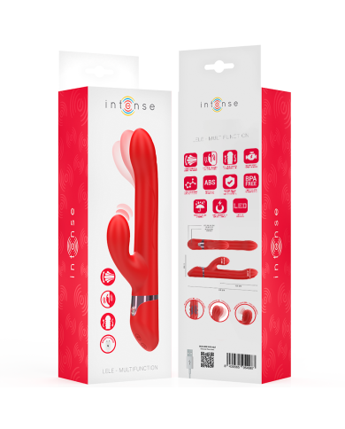 INTENSE - LELE VIBRATEUR MULTIFONCTION ROTATIF & OSCILLANT & STIMULANT ROUGE