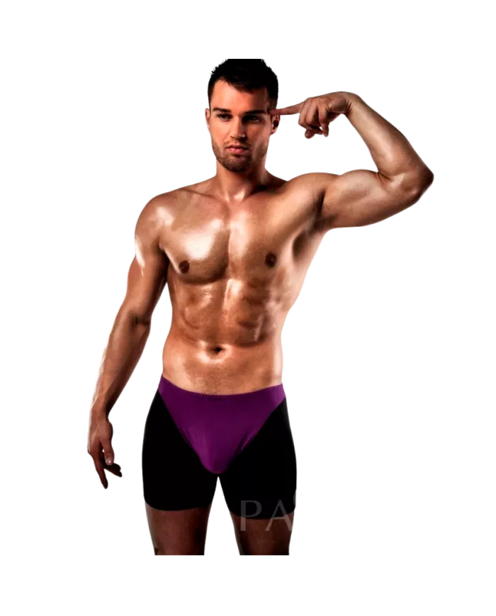 PASSION - BOXER 009 LINGERIE EROTIQUE LILAS/NOIR S/M PASSION - BOXER 009 LINGERIE EROTIQUE LILAS/NOIR S/M