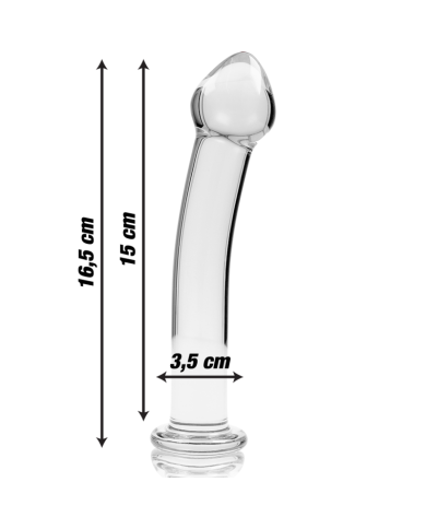 NEBULA SERIES BY IBIZA - MODÈLE 11 GODE EN VERRE BOROSILICATE CLAIR 16 CM -O- 3 CM