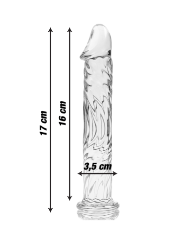 NEBULA SERIES BY IBIZA - MODÈLE 12 GODE EN VERRE BOROSILICATE CLAIR 17 CM -O- 3.5 CM