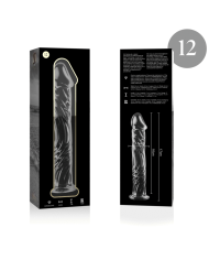 NEBULA SERIES BY IBIZA - MODÈLE 12 GODE EN VERRE BOROSILICATE CLAIR 17 CM -O- 3.5 CM