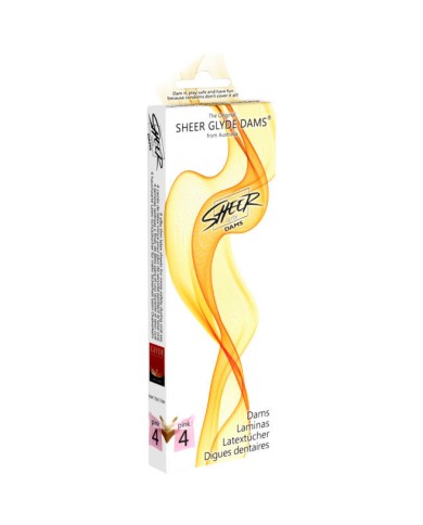 SHEER GLYDE - DAMS LAMINAS LATEX SEXE ORAL FRAISE