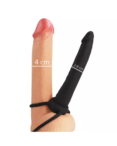 MYTHOLOGY - GODE ANAL COBI ONYX AVEC ANNEAU DE BITE ET TESTICULE 13 CM EN SILICONE