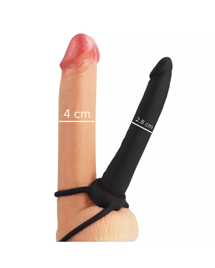MYTHOLOGY - GODE ANAL COBI ONYX AVEC ANNEAU DE BITE ET TESTICULE 13 CM EN SILICONE