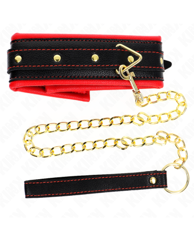KINK - COLLIER AVEC BRACELET IMITATION CUIR ÉPONGE MODÈLE 2 RÉGLABLE 37-54 CM X 3 CM