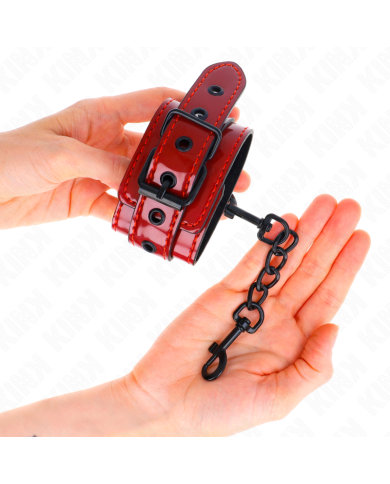 KINK - POIGNETS ROUGE FONCÉ 23 X 5 CM