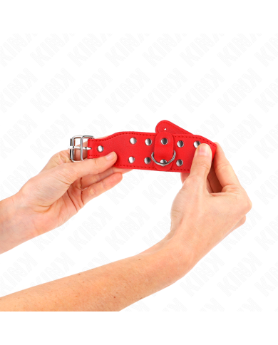 KINK - BRACELETS AVEC DOUBLE LIGNE DE CLOUS RÉGLABLES ROUGE