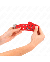 KINK - BRACELETS AVEC DOUBLE LIGNE DE CLOUS RÉGLABLES ROUGE