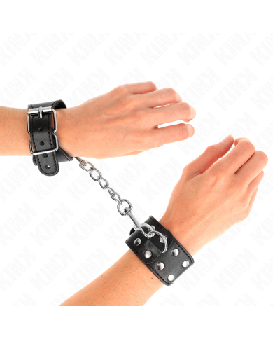 KINK - BRACELETS AVEC DOUBLE LIGNE DE CLOUS RÉGLABLES NOIR