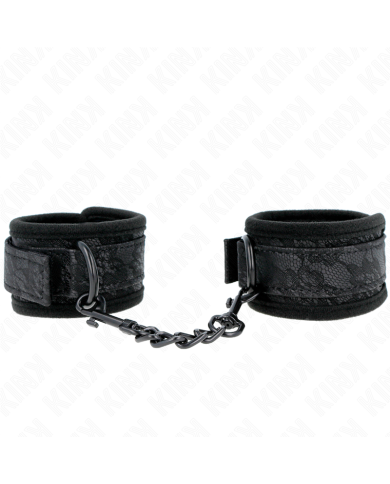 KINK - POIGNETS RECOUVERTS DE DENTELLE FONCÉE NÉOPRÈNE AJUSTABLE NOIR 20-29 CM X 5 CM