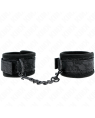 KINK - POIGNETS RECOUVERTS DE DENTELLE FONCÉE NÉOPRÈNE AJUSTABLE NOIR 20-29 CM X 5 CM