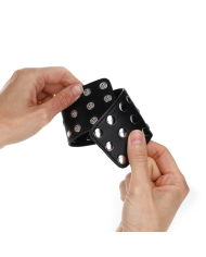 KINK - APPAREILS DE RETENUE POIGNETS AVEC FERMETURE PRESSION PLEINE DE RIVETS NOIR AJUSTABLE 19-24 CM X 5,5 CM