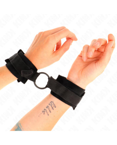 KINK - MANCHETTES DÉBUTANT FOURRURE 25 CM AVEC O-RING 4 CM NOIR AJUSTABLE 15-25 CM