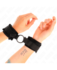 KINK - MANCHETTES DÉBUTANT FOURRURE 25 CM AVEC O-RING 4 CM NOIR AJUSTABLE 15-25 CM