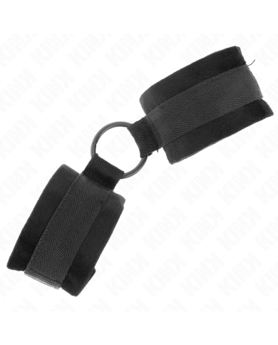 KINK - MANCHETTES DÉBUTANT FOURRURE 25 CM AVEC O-RING 4 CM NOIR AJUSTABLE 15-25 CM