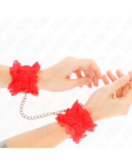 KINK - ATTENTES-POIGNETS ÉLASTIQUES EN DENTELLE ROUGE
