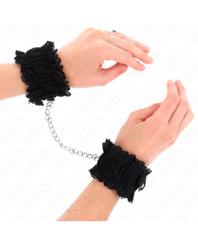 KINK - ATTACHE-POIGNETS ÉLASTIQUES EN DENTELLE NOIR