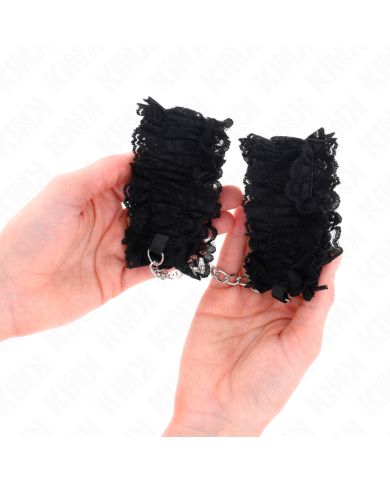 KINK - ATTACHE-POIGNETS ÉLASTIQUES EN DENTELLE NOIR