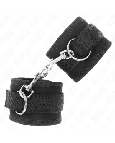 KINK - APPAREILS-POIGNETS À CROCHET ET BOUCLE EN NYLON NOIR MODÈLE 2 RÉGLABLE 18-35 CM X 6 CM