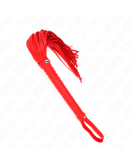 KINK - FOUET AVEC MANCHE TEXTURÉ ROUGE 48,5 CM