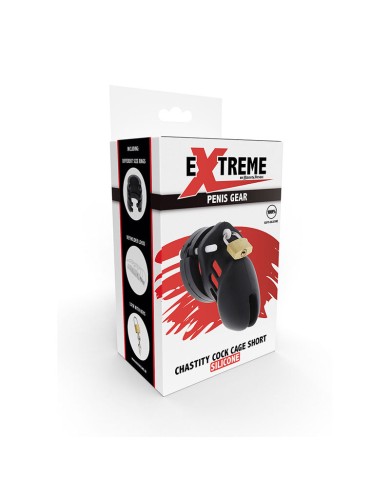 HIDDEN DESIRE - EXTREME CAGE DE CHASTETÉ SILICONE TAILLE S NOIR