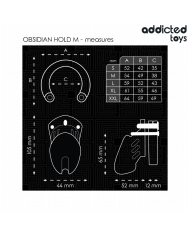 ADDICTED TOYS LOCKED - CAGE À PÉNIS OBSIDIAN HOLD TAILLE M