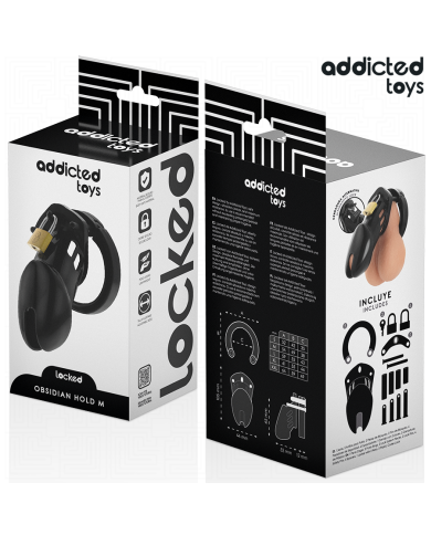 ADDICTED TOYS LOCKED - CAGE À PÉNIS OBSIDIAN HOLD TAILLE M