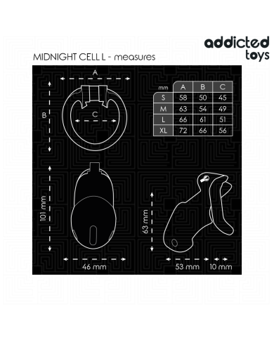ADDICTED TOYS LOCKED - MINDNIGHT CELL CAGE À PÉNIS TAILLE L
