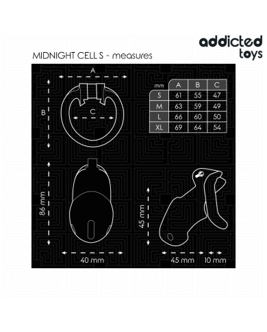 ADDICTED TOYS LOCKED - MINDNIGHT CELL CAGE À PÉNIS TAILLE S