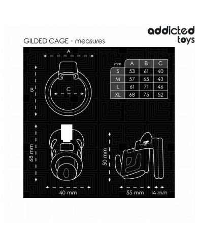 ADDICTED TOYS LOCKED - CAGE À PÉNIS GILDEN CAGE 8,5 CM